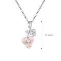 wholesale 925 Sterling Silver CT-046 Original Three-Leaf Flower Queen Shell Pendant Necklace, Versatile and Elegant Women's Collarbone Chain Set Wholesale-0-3