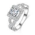 Metal Square Zircon Twist Ring Geometric Wholesale-0-3