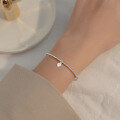 wholesale S925 silver Korean-style simple and fashionable curved tube beaded bracelet, summer fresh and elegant accessory S4846-0-1
