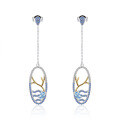 wholesale S925 Sterling Silver Designer High-End Long Earrings Shan Hai Jing Series with Natural Topaz and Sapphire Ear Studs-0-0