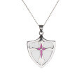 wholesale S925 silver Korean minimalist fashion elegant fresh creative cross shield pendant necklace-0-4
