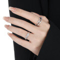wholesale Sterling silver classic four-claw ring for women, high-end,,, ins light luxury, versatile adjustable opening cubic zirconia ring-0-0