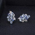 wholesale S925 Silver Natural Topaz Earrings, European and American Vintage Style, Unique Crystal Gemstone Ear Drops-0-1