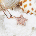 wholesale S925 Sterling Silver Korean and Japanese Style Zircon Star Pendant Necklace, Dainty and Fresh Star Accessory Choker, Wholesale Sweet Style Necklace for Women-0-2