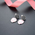 wholesale S925 Sterling Silver Niche Design Black Resin Ear Studs Minimalist Pink Earrings Cross-Border New Accessories Gift-0-0