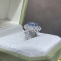 wholesale 925 silver TikTok live stream new egg-shaped 7*9mm lab-grown blue spinel ring for daily versatile wear-0-1