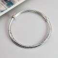 wholesale Aged 999 Silver Bow English Letter Blessing Bracelet for Women, Pure Silver, Vintage, Cute and Sweet Student Style Bangle-0-0