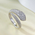 wholesale S925 Silver European and American New Ins Minimalist Style Snake-shaped Open Adjustable Ring Cross-border Live Shipping-0-1