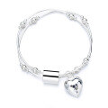 wholesale S925 Sterling Silver Creative Double-Layer Interlocking Beaded Heart Bracelet with INS Korean-style Lady Design-0-4