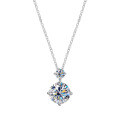 S925 Sterling Silver Moissanite Women's Minimalist Necklace Pendant-0-3