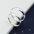 wholesale 990 Sterling Silver Plain Open Ring for Women, Minimalist Couple's Matching Band for Men, Engravable Wedding Gift-0-2