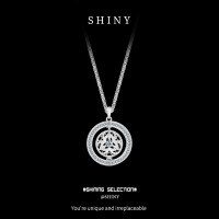 S925 Silver Shining Eight Treasures Compass Pendant Necklace-S925 Sterling Silver