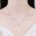 wholesale PT950 gold-plated 925 sterling silver starry sky necklace, moissanite delicate collarbone chain, factory wholesale in stock-0-3