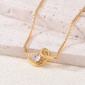 wholesale Metal S925, abstract line necklace for women with pear-shaped waterdrop main stone, lightweight luxury niche style cross-border hot seller-0-2