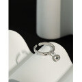 wholesale S925 Sterling Silver Open Ring Korean Version Ins Minimalist Versatile Irregular Bumpy Surface Bead-0-1