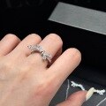 wholesale S925 Sterling Silver Shimmering Three-Dimensional Bow Full of Sparkling Diamond Ring for Women, Ribbon Tie High-End Diamond Ring with Niche Design-0-1