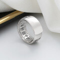 wholesale S925 Sterling Silver Tibetan Script Lotus Six-Syllable Mantra Adjustable Ring, Bold Retro Ethnic Style-0-1