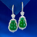 wholesale S925 Sterling Silver High-Carbon Diamond Natural Chalcedony New Chinese Oriental Aesthetics Series Gourd Earrings-0-0