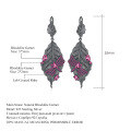 wholesale 925 Silver Autumn Leaf Dragonfly Designer High-End Jewelry Set with Natural Colored Gemstones Ring, Earrings, and Pendant-0-7