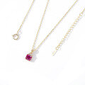 wholesale S925 Sterling Silver Gold-Plated with Ruby Inlay Japanese Light Luxury Popular Women's Necklace Versatile Choker for Wholesale-0-1