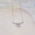 wholesale S925 Sterling Silver Maker's Cottage Pendant Necklace Set, High-End Fashion Minimalist Elegant Luxury Platinum Cottage Necklace for Women-0-0