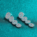 S925 Sterling Silver Moissanite Long Tassel Earrings for Women, Exaggerated Luxury Party Style-0-1