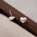 wholesale S925 Sterling Silver Fresh and Sweet Brushed Heart Stud Earrings, Small and Chic Design Sense Women's Jewelry M05104-0-3