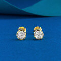 wholesale Metal: 925 Silver Gold Plated Zhuozhifan Jewelry New Single Diamond Stud Earrings Set with 50mm Zircon, Small and Exquisite, Versatile Style-0-0