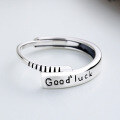 wholesale S925 Sterling Silver Korean-style Good Luck Irregular Geometric Minimalist Versatile Open Adjustable Ring for Women-0-0