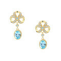 wholesale Metal material Clover Zircon Women's Earrings Topaz Earrings Popular Women's Earrings Source Manufacturer Wholesale-0-4