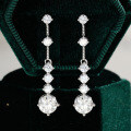 925 Sterling Silver Hip Hop American Style Unisex Moissanite D Color Round Hoop Earrings-0-4