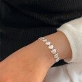 wholesale S925 Sterling Silver Constant Korean Style Brushed Heart Link Bracelet with Design Sense and Elegant Lady's Interlocking Connector Accessory-0-3