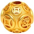 wholesale Sand Gold Color-Preserving Eight Directions Wealth Coin Round Bead Accessory Ancient DIY Six Mantra Separator Bead Lucky Bead-0-5