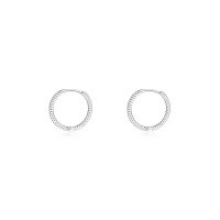 wholesale S925 Sterling Silver Women's Minimalist Hoop Earrings, Small Designer Ear Clips-E3490-Platinum 6MM 925 Silver