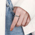 wholesale S925 Sterling Silver Vintage Distressed Handcrafted Braided Adjustable Unisex Ring-0-2