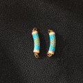 wholesale Gold-plated 925 ancient silver enamel painted Wutiao Jing Nanatong pendant with double ear straight and curved tubes for DIY bracelet accessories-0-2