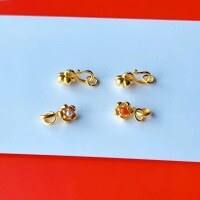 wholesale S925 Gold-Plated Silver South Red Connection Clasp for DIY Bracelet Necklace S-Hook Flower Clasp Hook Fastener Pendant Clasp-One Nanhong model