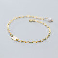 wholesale S925 silver oval disc pearl trendy fashion ins style Korean women's bracelet jewelry S3441-0-2