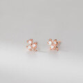 wholesale S925 Sterling Silver Fresh and Sweet Minimalist Design Exquisite Diamond-Inlaid Clover Earrings M06549-0-3