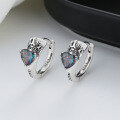 wholesale S925 Sterling Silver Crown Shiny Inlaid Heart Zircon Earrings Retro Trendy Luxury Style Elegant Earrings for Women-0-0