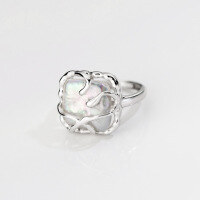 wholesale S925 silver irregular line Baroque pearl ring ins niche asymmetric cross texture hand accessory R00133-S925 silver pearl model>Adjustable opening
