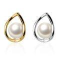 wholesale S925 silver earrings for women, Japanese-style minimalist teardrop-shaped faux pearl shell bead sweet geometric earrings G1740-0-4