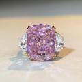 wholesale 925 Sterling Silver Pink Large Carat Ring for Women 14X18 Size Billionaire's Joy Ring Ice Flower Cut Wholesale-0-3