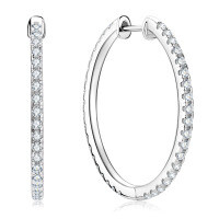 Sterling Silver Earrings【Clearance Free Shipping】ins-Style M [Clearance Sale - Free Shipping] Zircon  925 Silver