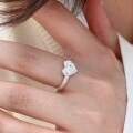 wholesale S925 Sterling Silver Heart Ring for Women, Adjustable Lava Textured Minimalist Fashion Ins Korean Style Gemstone Ring-0-0