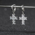 wholesale 925 Silver New Arrival Jewelry 8A Ultra-Sparkling Zircon Cross Pendant Earrings for Women, Niche Design Wholesale-0-3