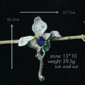 wholesale S925 gold-plated silver with high-carbon diamonds, Cindychao royal blue floral high-end jewelry brooch for women-0-1