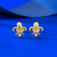 wholesale S925 Silver Live New Pulled-Filament Craft Iris Flower Earrings, Fashionable and Luxurious Versatile Style-E624 White Gold Brushed Iris Earrings &gt; 925 Silver