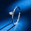 S925 Silver Two-Way Wear Single Moissanite Ring, Fashionable and Minimalist-0-4