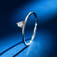 S925 Silver Two-Way Wear Single Moissanite Ring, Fashionable and Minimalist.-Set with 0.1CT moissanite  No. 8